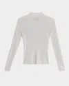 Ser.o.ya Avery Metallic Knit Top In Silver