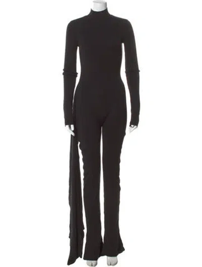 Pre-owned Ser.o.ya Bamboo Mock Neck Jumpsuit W/ Tags In Black
