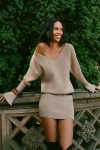 Ser.o.ya Barbara Off-shoulder Sweater Mini Dress In Neutral