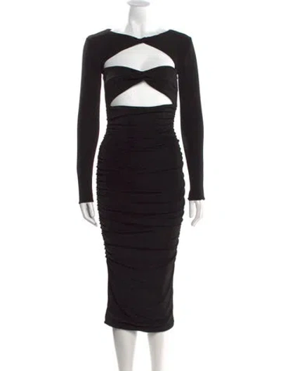 Pre-owned Ser.o.ya Bateau Neckline Long Dress In Black