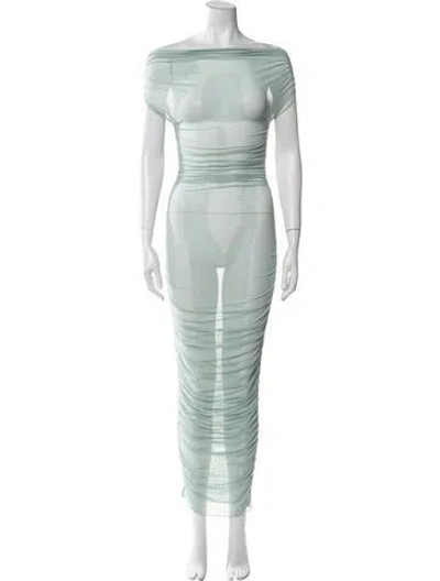 Pre-owned Ser.o.ya Bateau Neckline Long Dress In Green