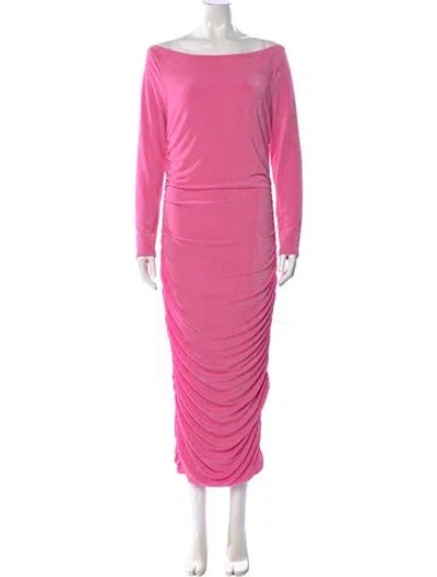 Pre-owned Ser.o.ya Bateau Neckline Long Dress In Pink