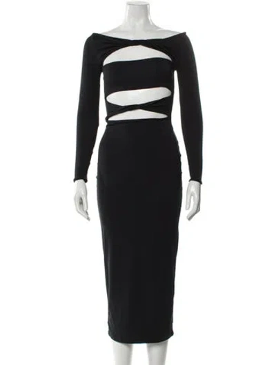 Pre-owned Ser.o.ya Bateau Neckline Midi Length Dress In Gray