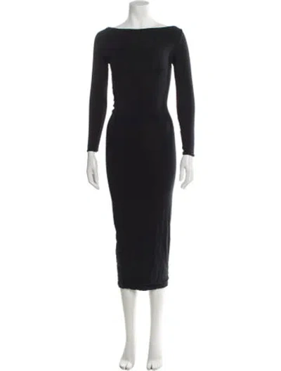 Pre-owned Ser.o.ya Bateau Neckline Midi Length Dress In Grey