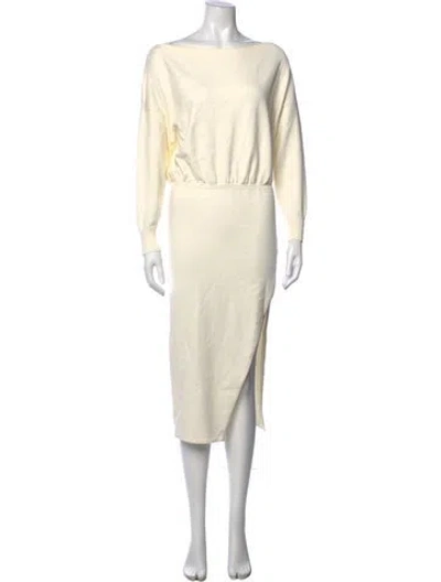 Pre-owned Ser.o.ya Bateau Neckline Midi Length Dress In Neutral