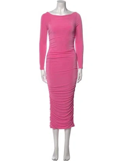 Pre-owned Ser.o.ya Bateau Neckline Midi Length Dress In Pink