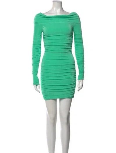 Pre-owned Ser.o.ya Bateau Neckline Mini Dress In Green