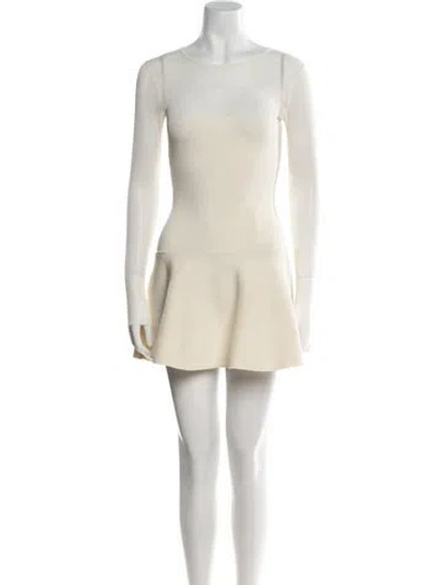 Pre-owned Ser.o.ya Bateau Neckline Mini Dress In Neutral