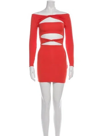 Pre-owned Ser.o.ya Bateau Neckline Mini Dress In Orange