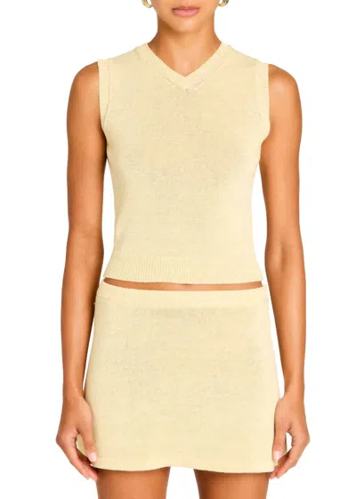SER.O.YA BEBE KNIT VEST TOP IN PASTEL YELLOW