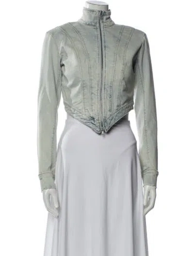 Pre-owned Ser.o.ya Biker Jacket In Green