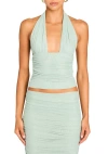 Ser.o.ya Bimini Mesh Halter Top In Frosted Sea