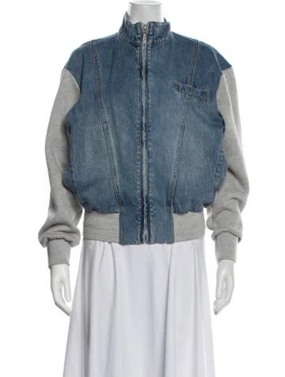 Pre-owned Ser.o.ya Bomber Jacket In Blue