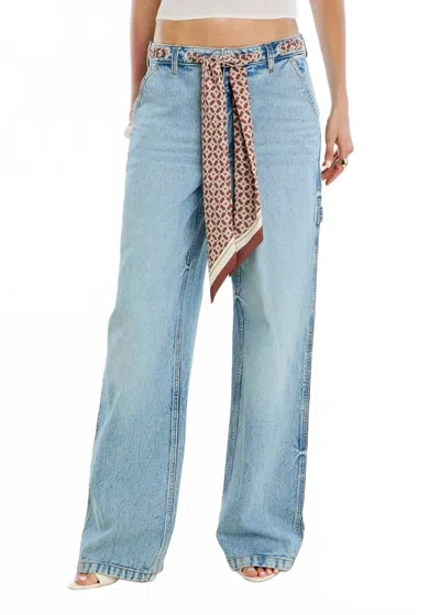 Ser.o.ya Bond Denim Relaxed Wide Pants In Blue