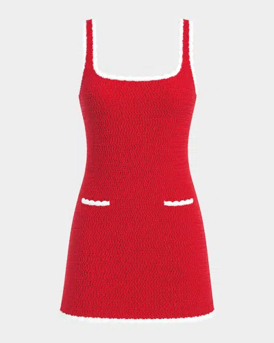 Ser.o.ya Brianna Crochet Mini Dress In Red