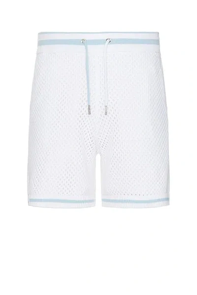 Ser.o.ya Bruce Crochet Short In White & Blue