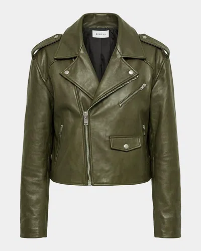 Ser.o.ya Camden Leather Jacket In Green