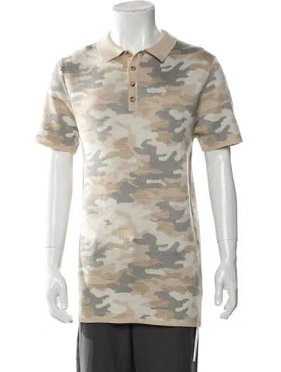 Pre-owned Ser.o.ya Camouflage Print Collar Polo Sweater In Neutral