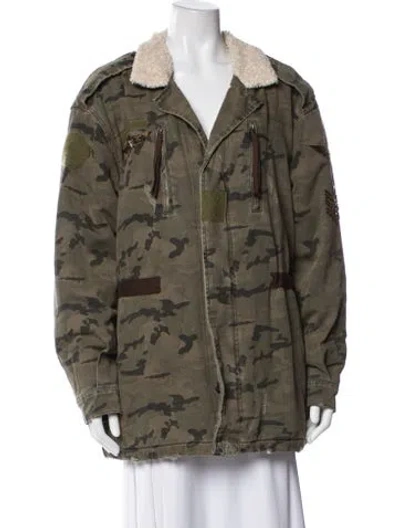 Pre-owned Ser.o.ya Camouflage Print Parka In Green