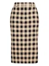 Ser.o.ya Carl Linen Midi Skirt In Classic Gingham In Multi