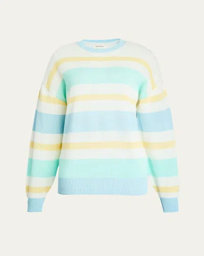 Ser.o.ya Cassian Striped Linen-blend Sweater In Multi