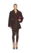 Ser.o.ya Chandra Suede Wrap Jacket In Brown