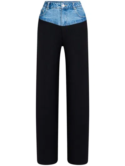 Ser.o.ya Chani Knit Denim Pant In Black/river