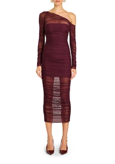Ser.o.ya Chantae Mesh Dress In Merlot