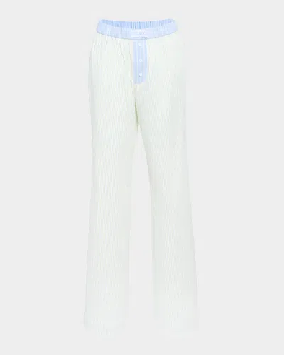 Ser.o.ya Charli Striped Poplin Pants In Pastel Yellow/ice Blue