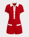 Ser.o.ya Chicky Crochet Romper In Red