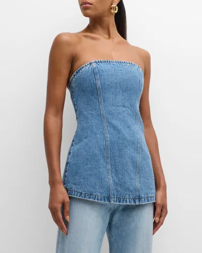 Ser.o.ya Christyl Denim Bustier Top In River