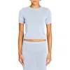 Ser.o.ya Clare Knit Baby Tee In Ice Blue