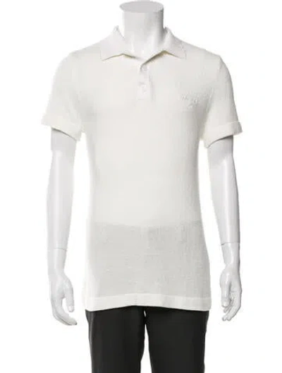 Pre-owned Ser.o.ya Collar Short Sleeve Polo Shirt In White