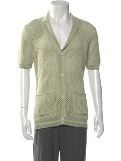 Pre-owned Ser.o.ya Collar Short Sleeve Polo Sweater In Green
