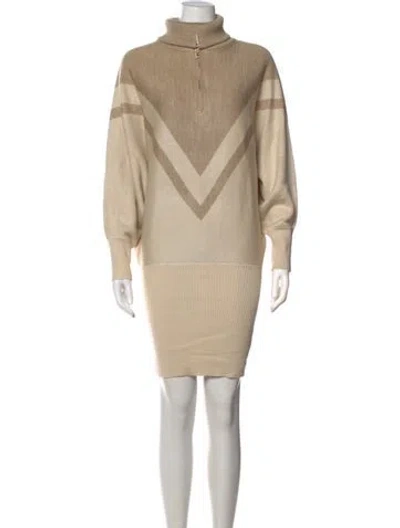 Pre-owned Ser.o.ya Colorblock Pattern Mini Dress In Neutrals