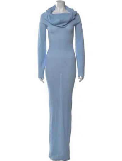 Pre-owned Ser.o.ya Cowl Neck Long Dress In Blue