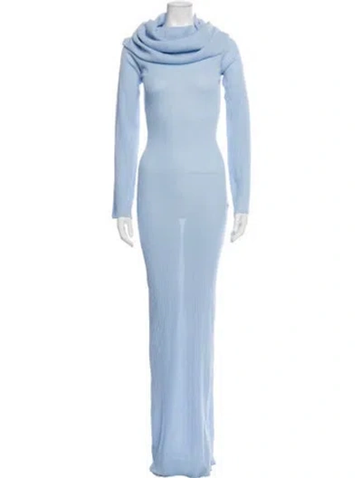 Pre-owned Ser.o.ya Cowl Neck Long Dress In Blue