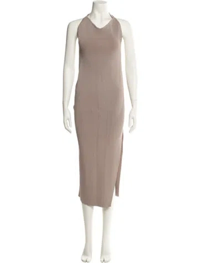 Pre-owned Ser.o.ya Cowl Neck Long Dress In Neutral