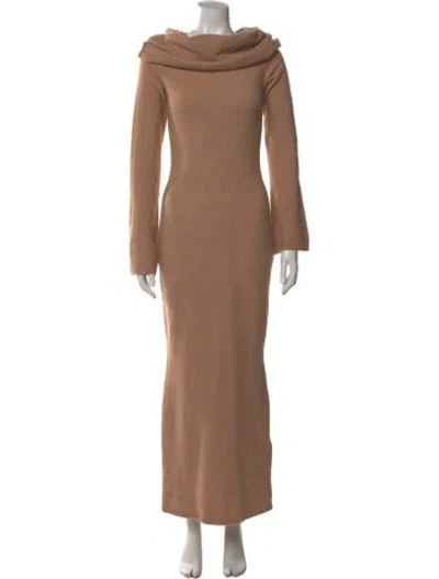 Pre-owned Ser.o.ya Cowl Neck Long Dress In Neutral