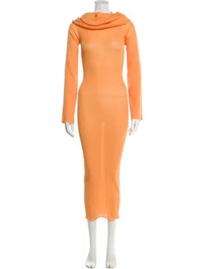 Pre-owned Ser.o.ya Cowl Neck Long Dress In Orange