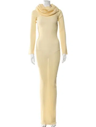 Pre-owned Ser.o.ya Cowl Neck Long Dress W/ Tags In Yellow