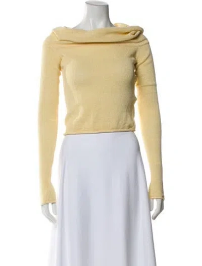 Pre-owned Ser.o.ya Cowl Neck Long Sleeve Top W/ Tags In Yellow
