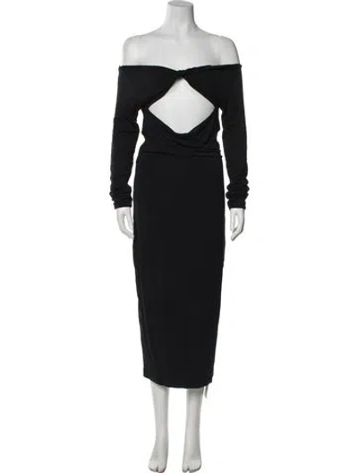 Pre-owned Ser.o.ya Cowl Neck Midi Length Dress In Black