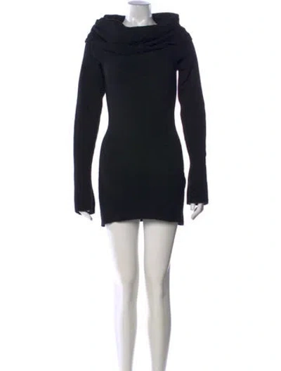 Pre-owned Ser.o.ya Cowl Neck Mini Dress In Black