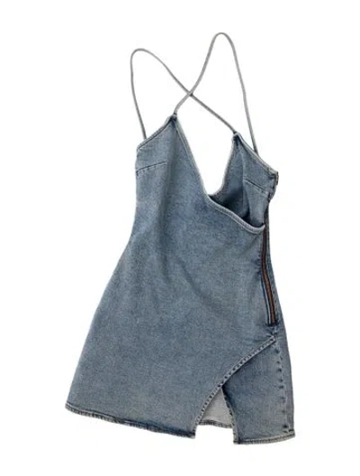 Pre-owned Ser.o.ya Cowl Neck Mini Dress In Blue