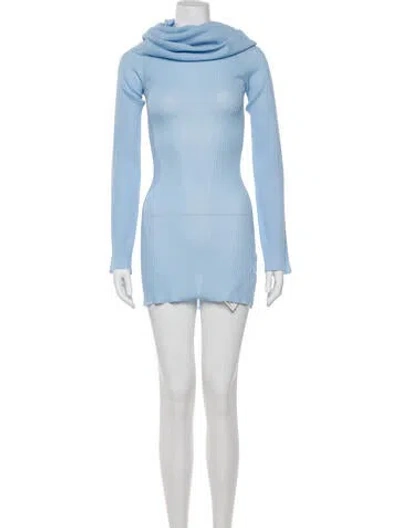 Pre-owned Ser.o.ya Cowl Neck Mini Dress In Blue