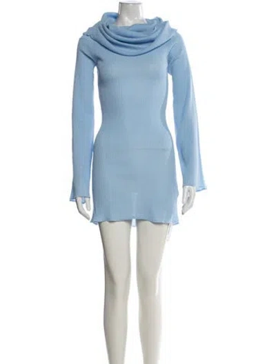 Pre-owned Ser.o.ya Cowl Neck Mini Dress In Blue