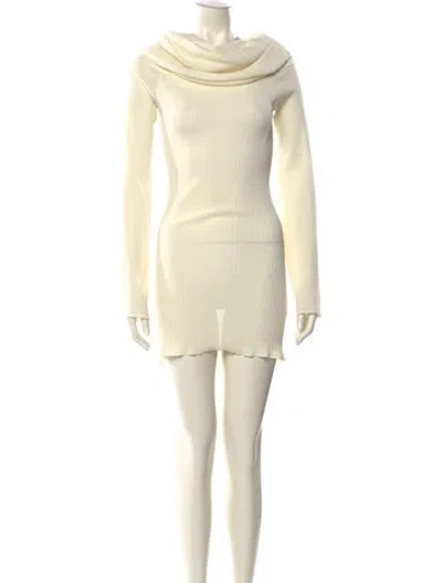 Pre-owned Ser.o.ya Cowl Neck Mini Dress In Neutral