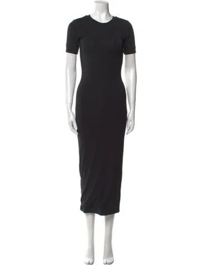 Pre-owned Ser.o.ya Crew Neck Long Dress In Black