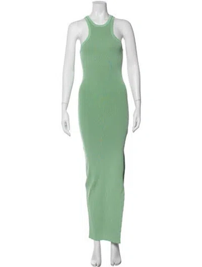 Pre-owned Ser.o.ya Crew Neck Long Dress In Green